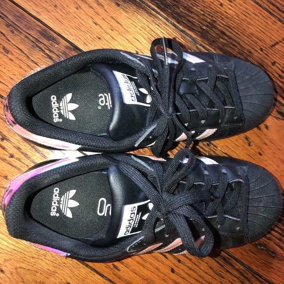 BLACK SUPERSTAR HOLOGRAPHIC ADIDAS - Picture 3 of 5